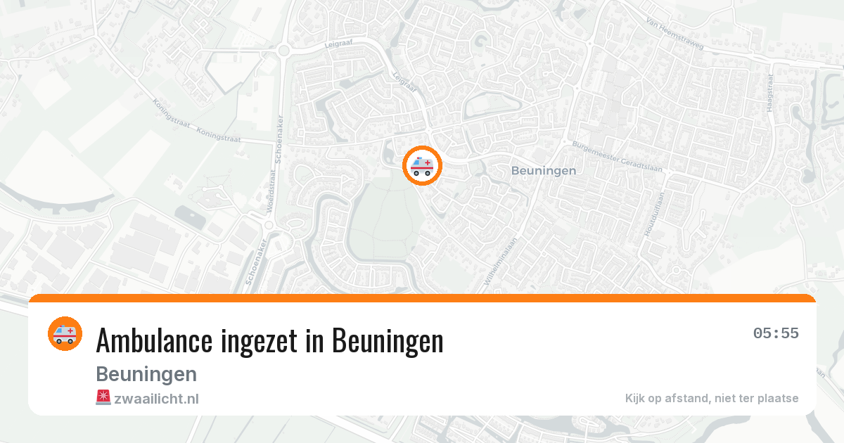 Ambulance ingezet in Beuningen — 27 jun 2026 | 🚨 Zwaailicht.nl