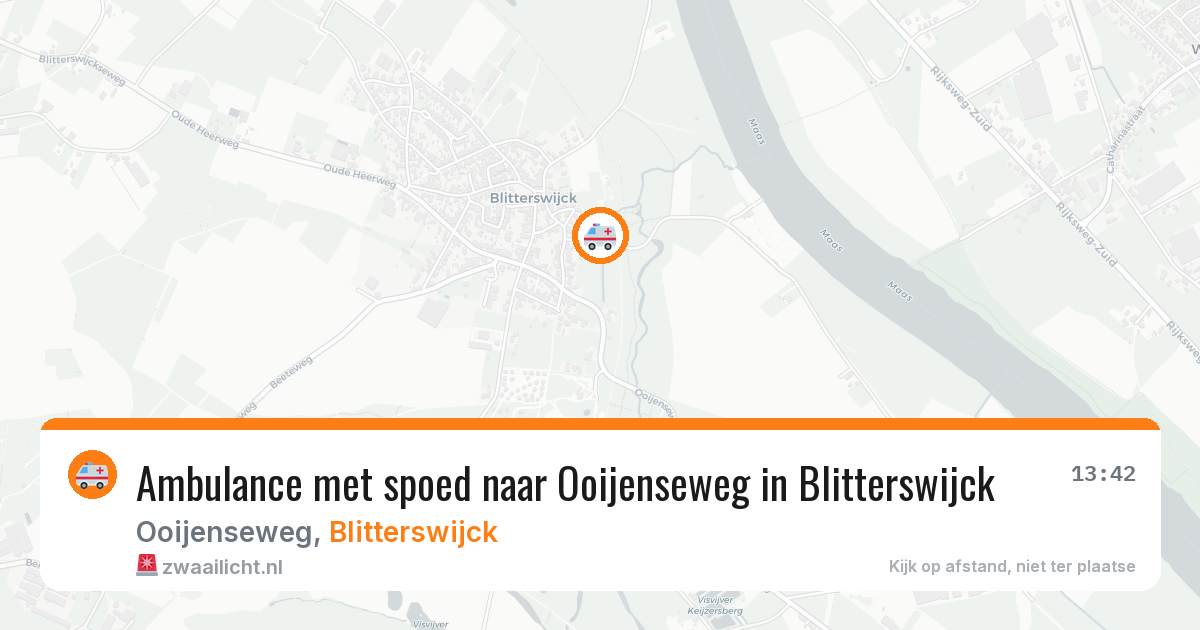 Ambulance met spoed naar Ooijenseweg in Blitterswijck — 10 jun 2026