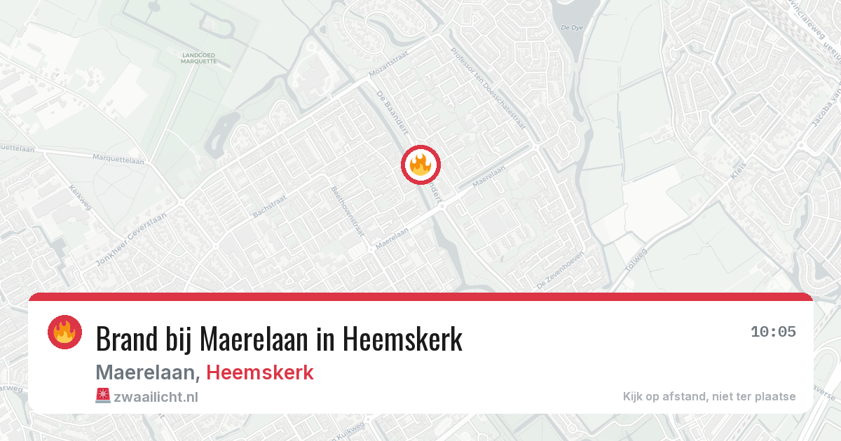 Brand bij Maerelaan in Heemskerk — 12 aug 2026