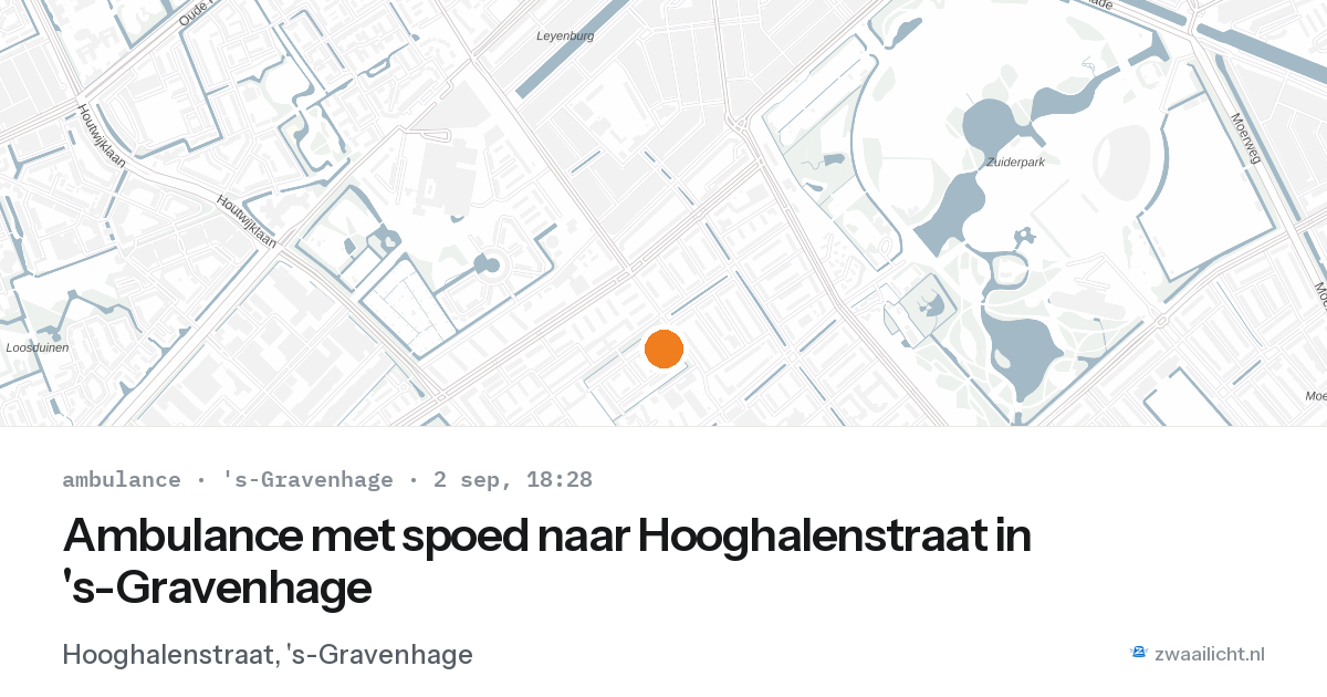 Ambulance met spoed naar Hooghalenstraat in 's-Gravenhage — 2 sep 2026