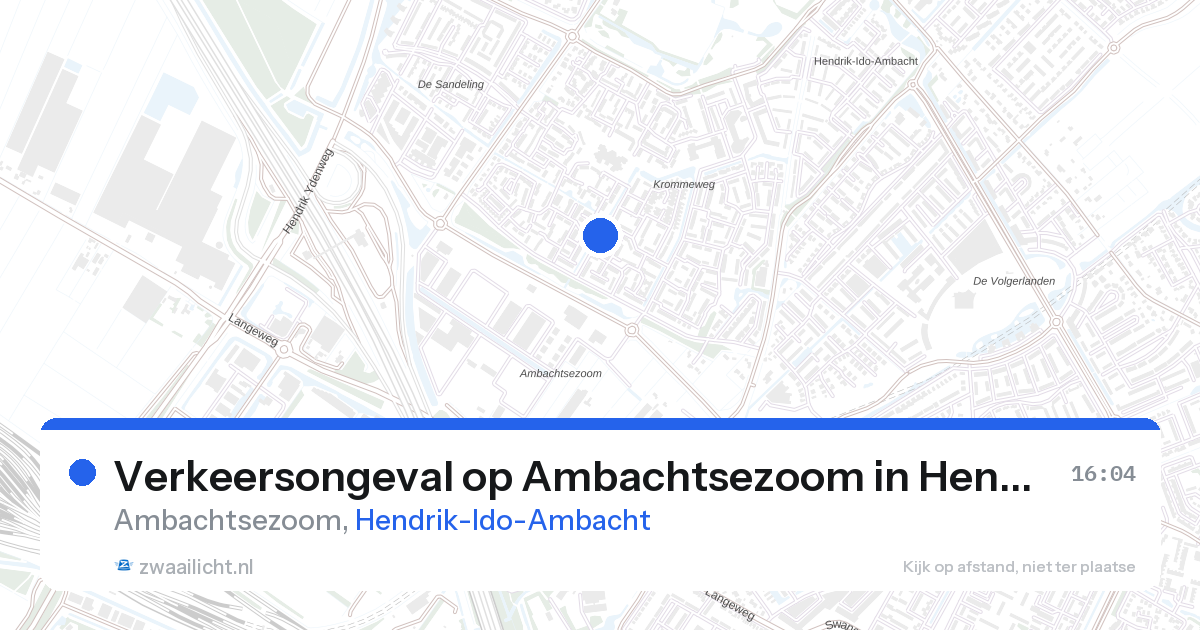 Verkeersongeval op Ambachtsezoom in Hendrik-Ido-Ambacht — 27 aug 2026