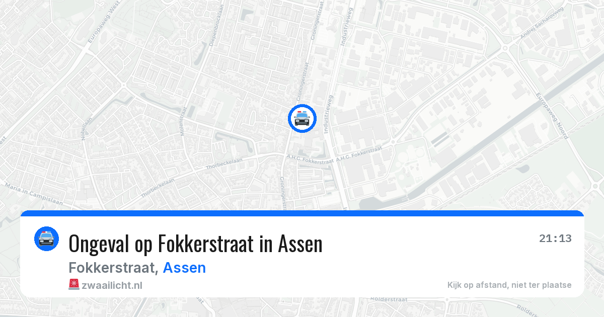 Ongeval op Fokkerstraat in Assen — 26 jan 2026