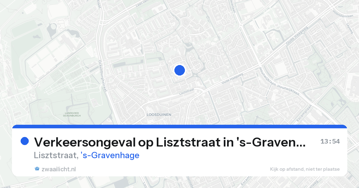 Verkeersongeval op Lisztstraat in 's-Gravenhage — 21 aug 2026