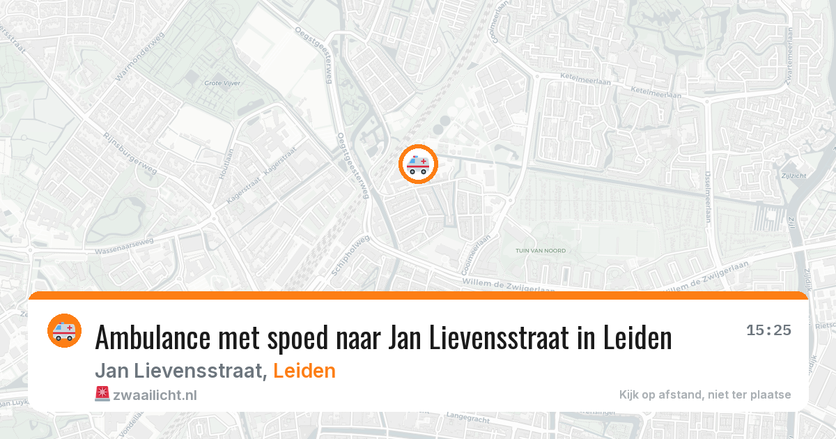 Ambulance met spoed naar Jan Lievensstraat in Leiden — 13 aug 2026