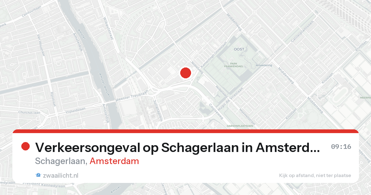 Verkeersongeval op Schagerlaan in Amsterdam — 18 mrt 2026