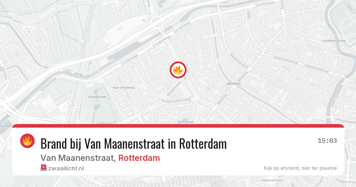 Brand bij Van Maanenstraat in Rotterdam — 11 jul 2026