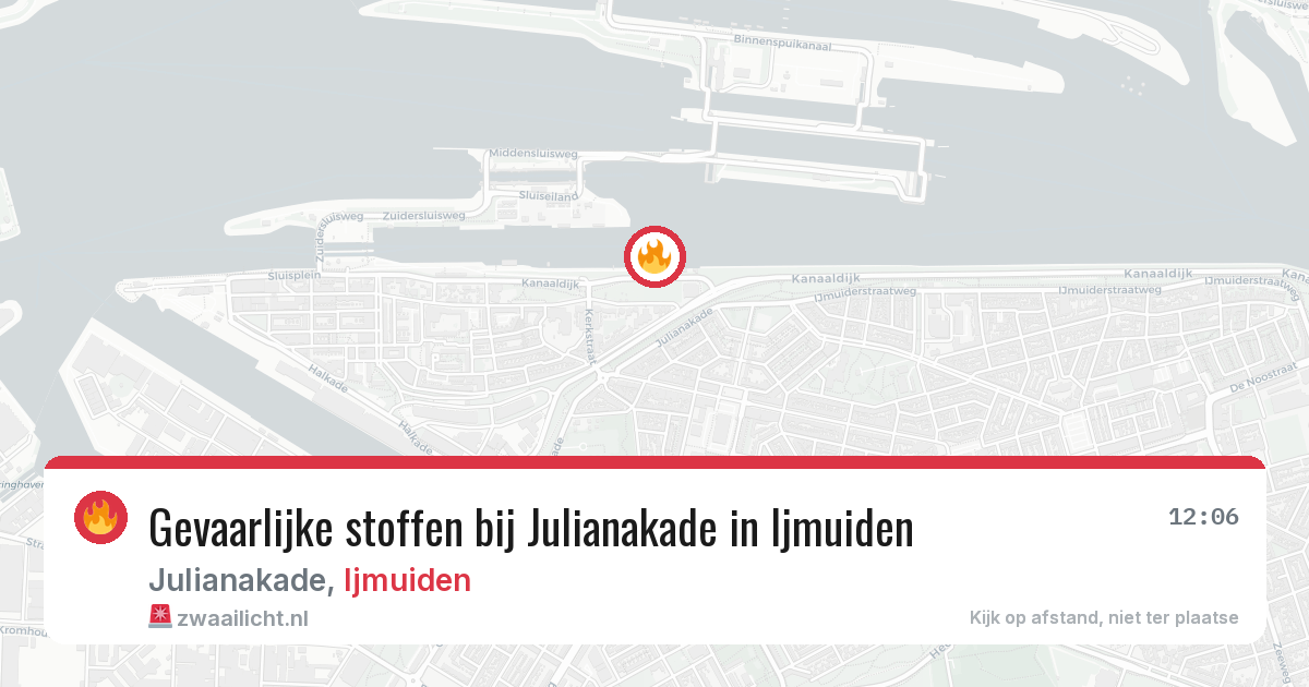 Gevaarlijke stoffen bij Julianakade in Ijmuiden — 31 jul 2026