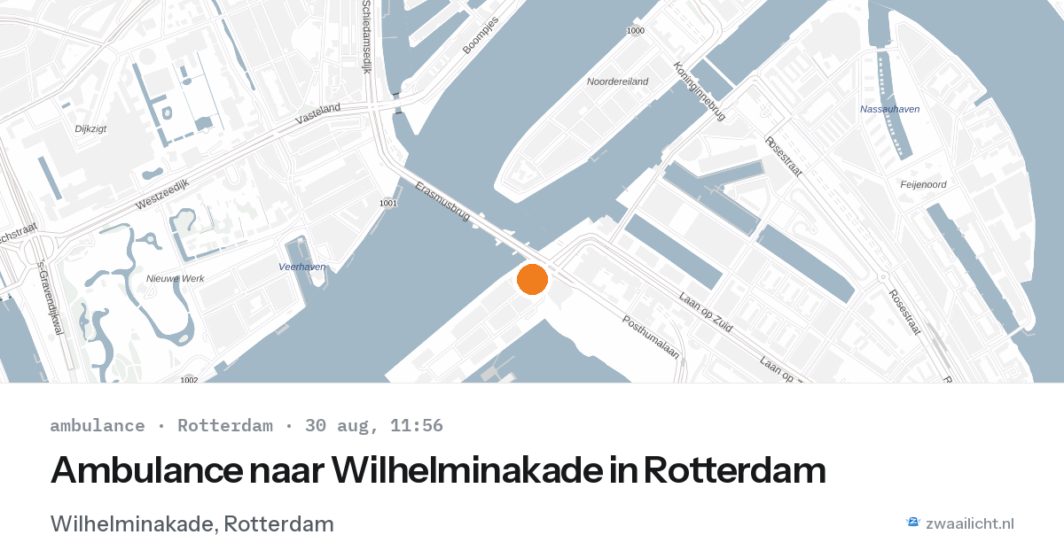 Ambulance naar Wilhelminakade in Rotterdam — 30 aug 2026
