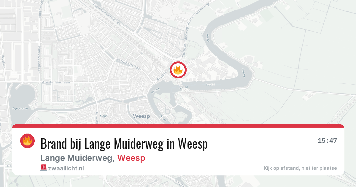 Brand bij Lange Muiderweg in Weesp — 6 mei 2026