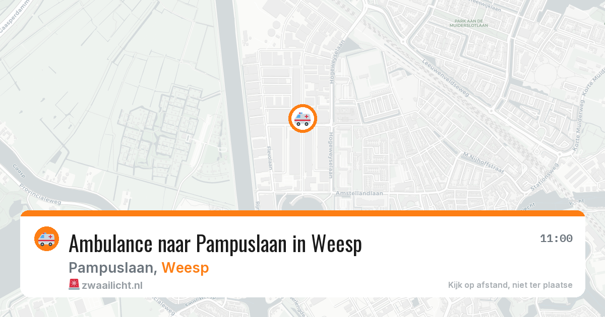 Ambulance naar Pampuslaan in Weesp — 11 apr 2026