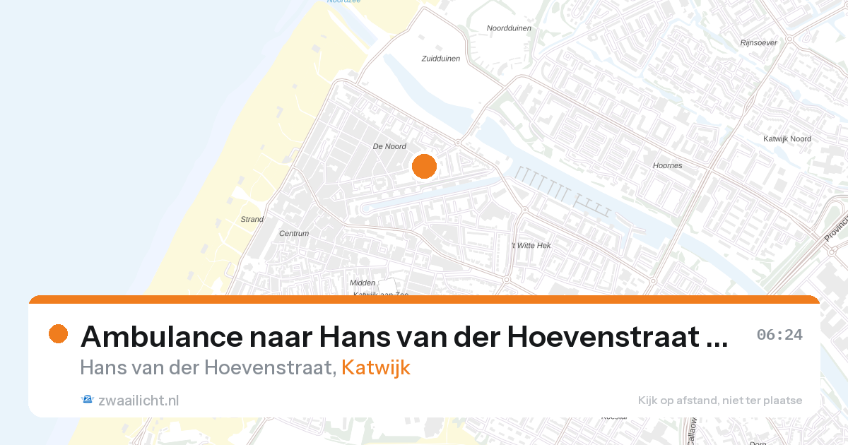 Ambulance naar Hans van der Hoevenstraat in Katwijk — 4 aug 2026