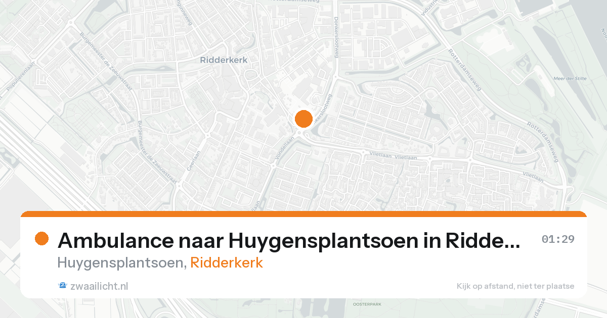Ambulance naar Huygensplantsoen in Ridderkerk — 17 aug 2026