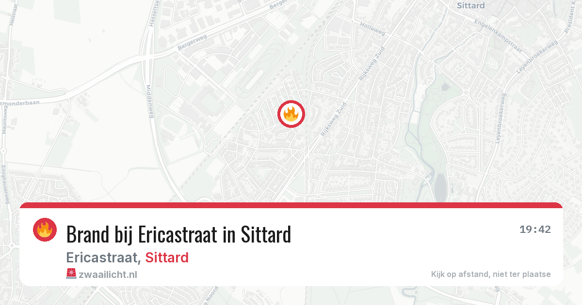 Brand bij Ericastraat in Sittard — 19 jun 2026