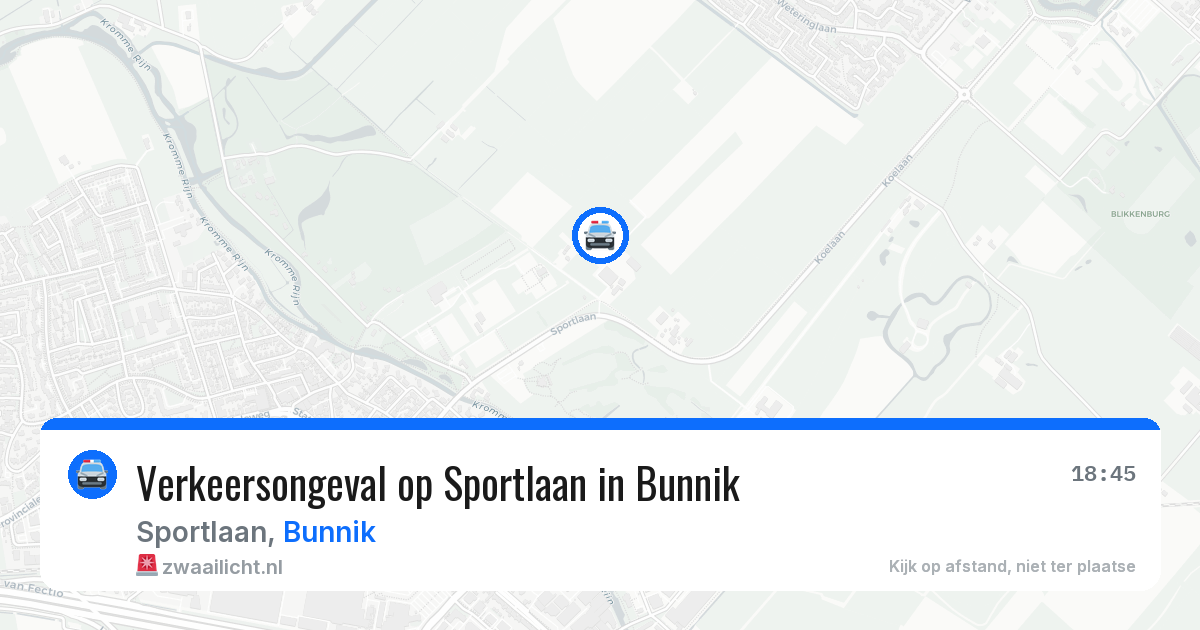 Verkeersongeval op Sportlaan in Bunnik — 30 jul 2026