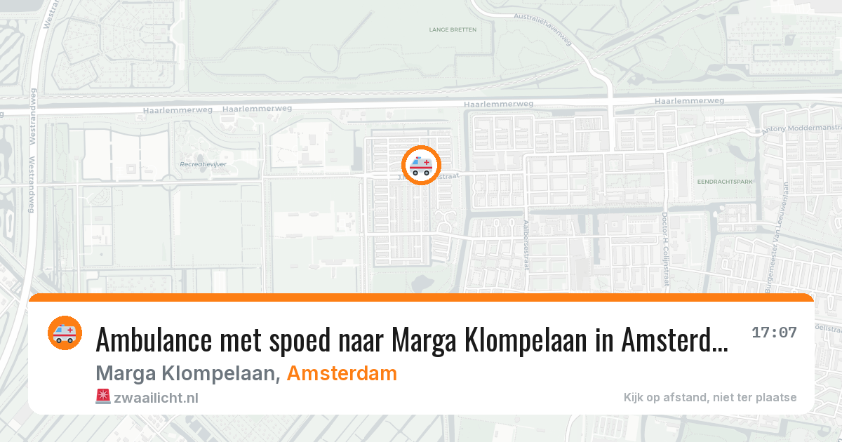 Ambulance met spoed naar Marga Klompelaan in Amsterdam — 9 apr 2026