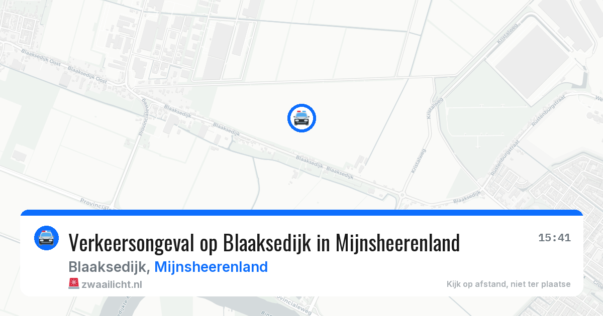 Verkeersongeval op Blaaksedijk in Mijnsheerenland — 12 aug 2026