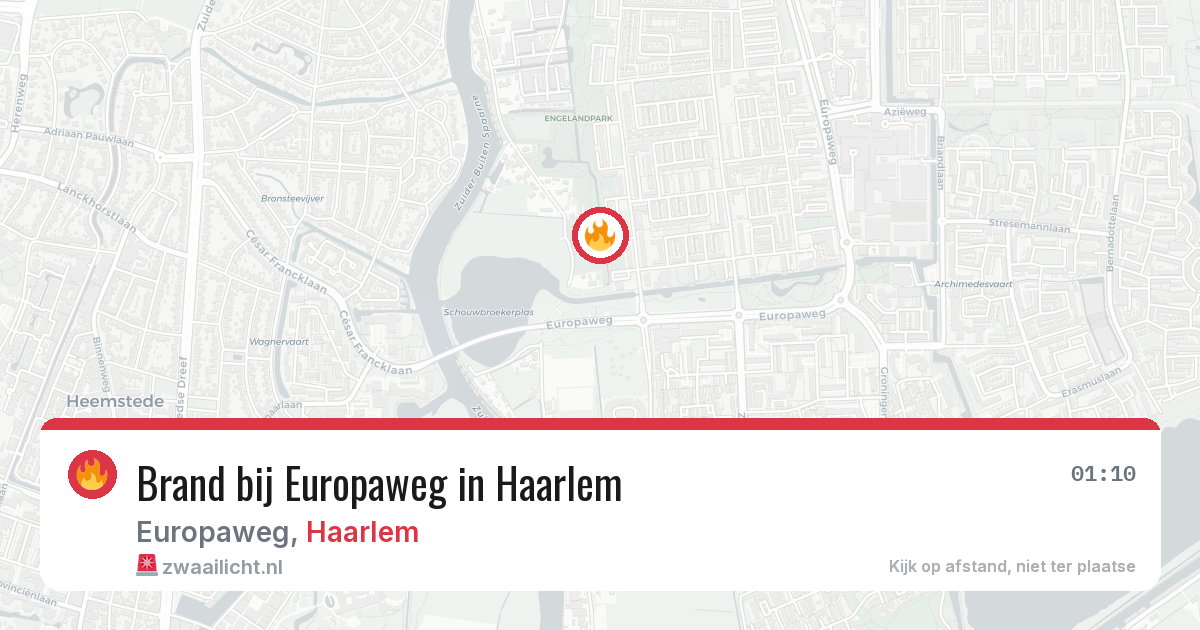 Brand bij Europaweg in Haarlem — 9 jul 2026