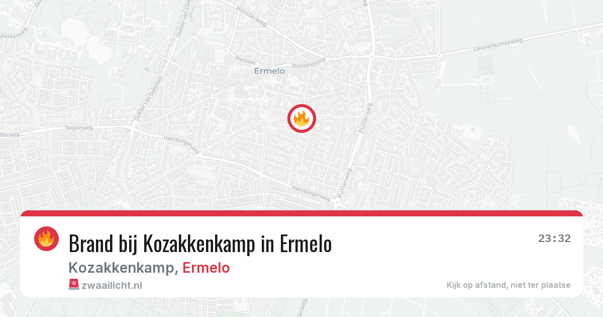 Brand bij Kozakkenkamp in Ermelo — 20 jun 2026