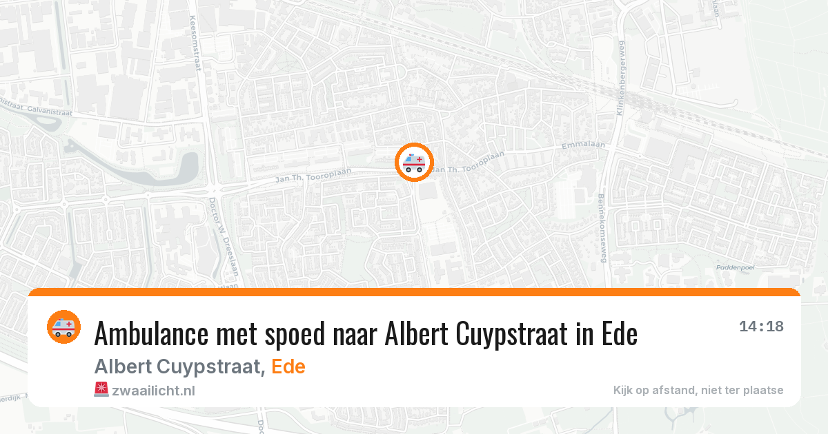 Ambulance met spoed naar Albert Cuypstraat in Ede — 13 aug 2026