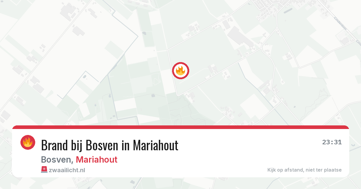 Brand bij Bosven in Mariahout — 30 jun 2026