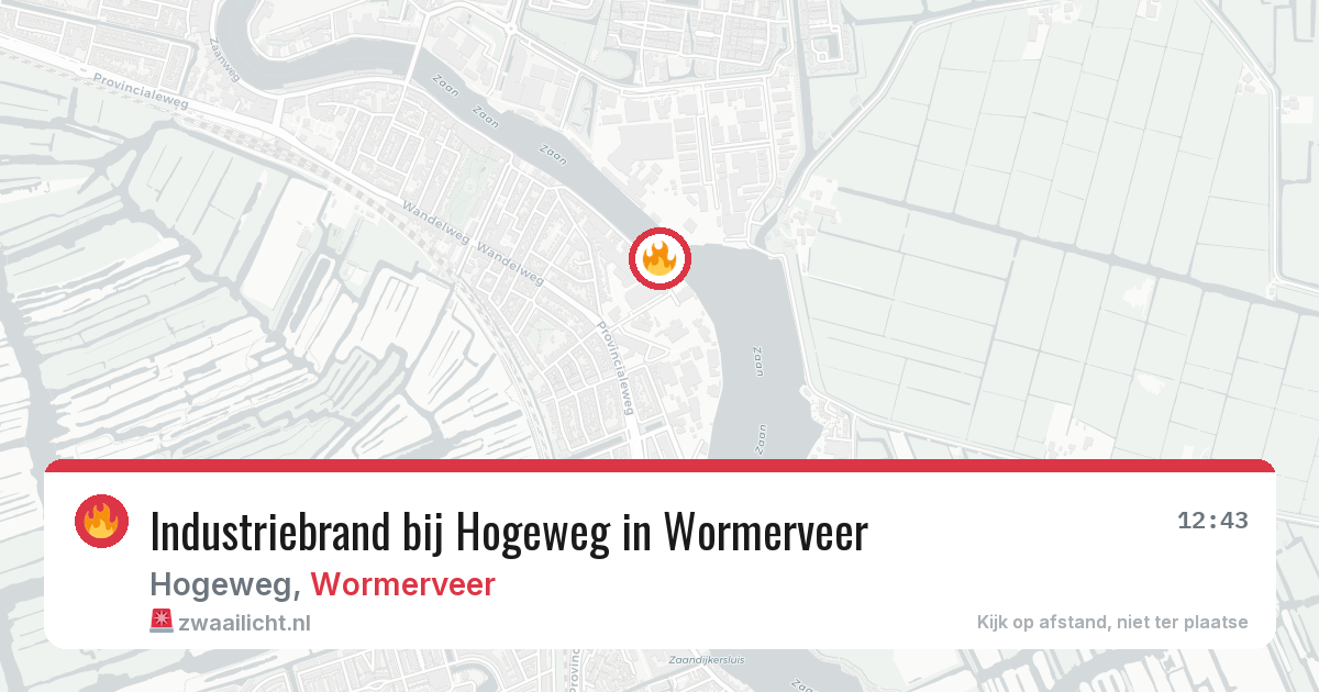Industriebrand bij Hogeweg in Wormerveer — 17 jun 2026