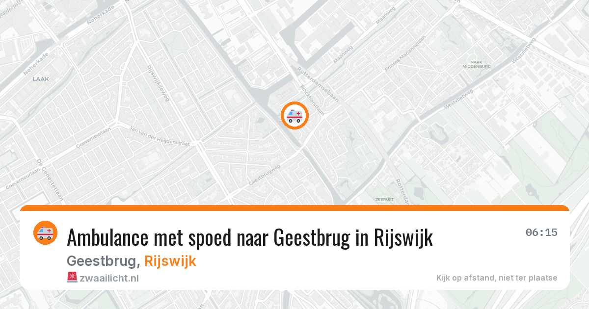 Ambulance met spoed naar Geestbrug in Rijswijk — 21 jun 2026