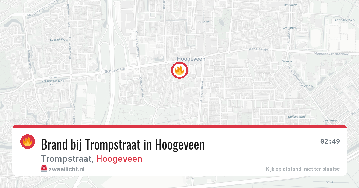 Brand bij Trompstraat in Hoogeveen — 10 aug 2026