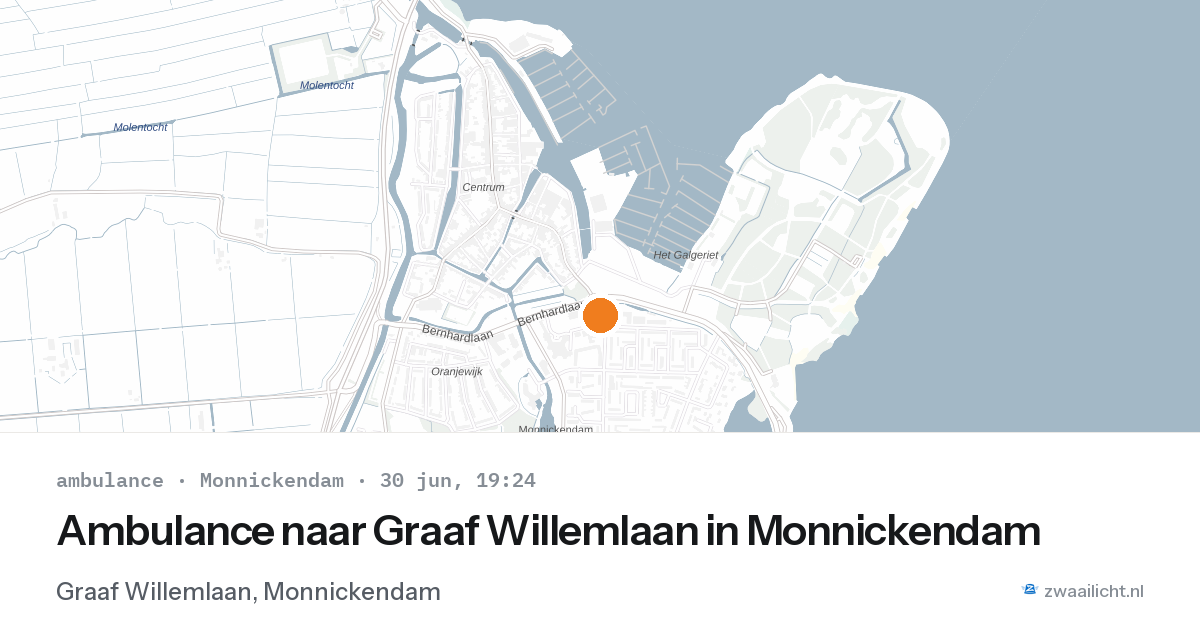 Ambulance naar Graaf Willemlaan in Monnickendam — 30 jun 2026