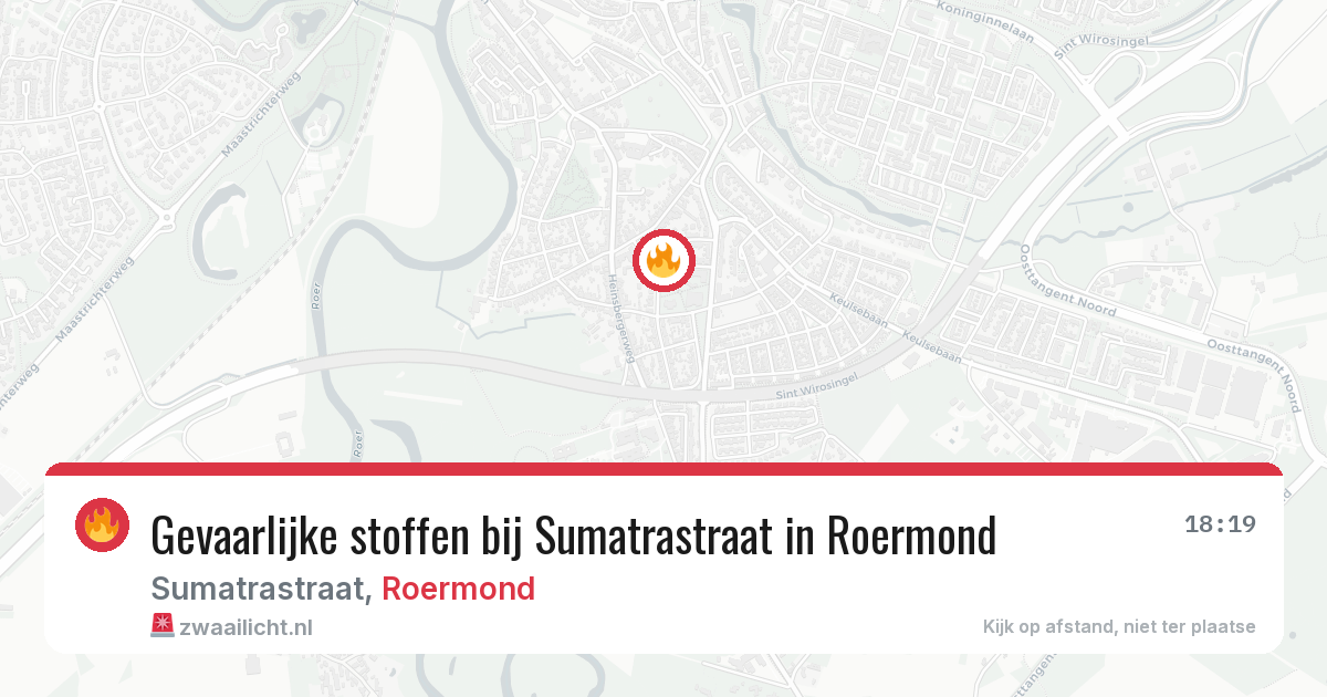 Gevaarlijke stoffen bij Sumatrastraat in Roermond — 12 aug 2026