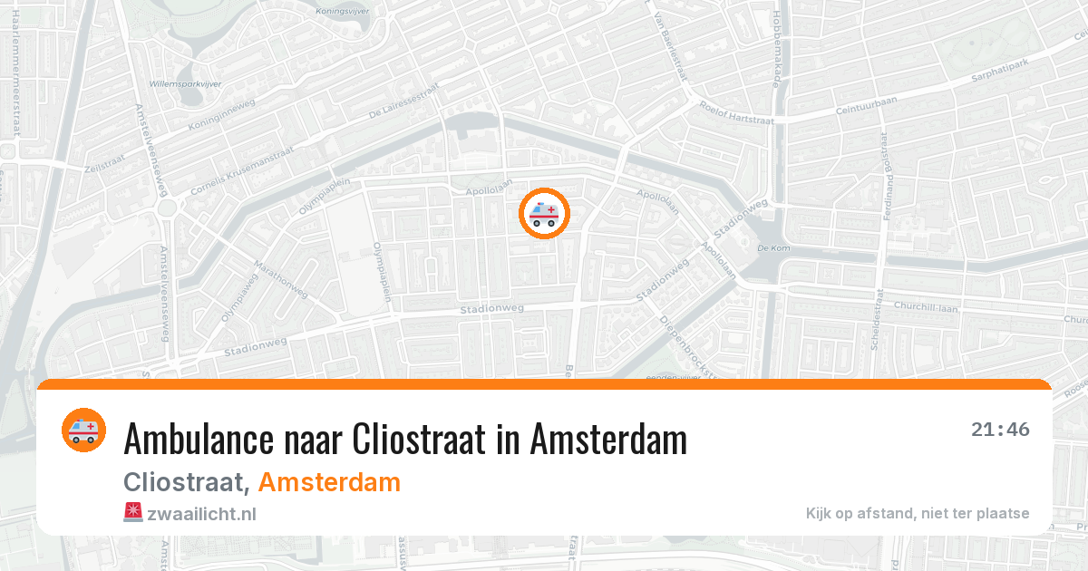 Ambulance naar Cliostraat in Amsterdam — 16 mei 2026
