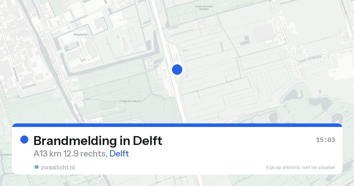 Brandmelding in Delft — 19 aug 2026