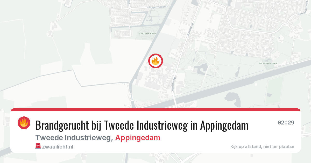 Brandgerucht bij Tweede Industrieweg in Appingedam — 30 jun 2026