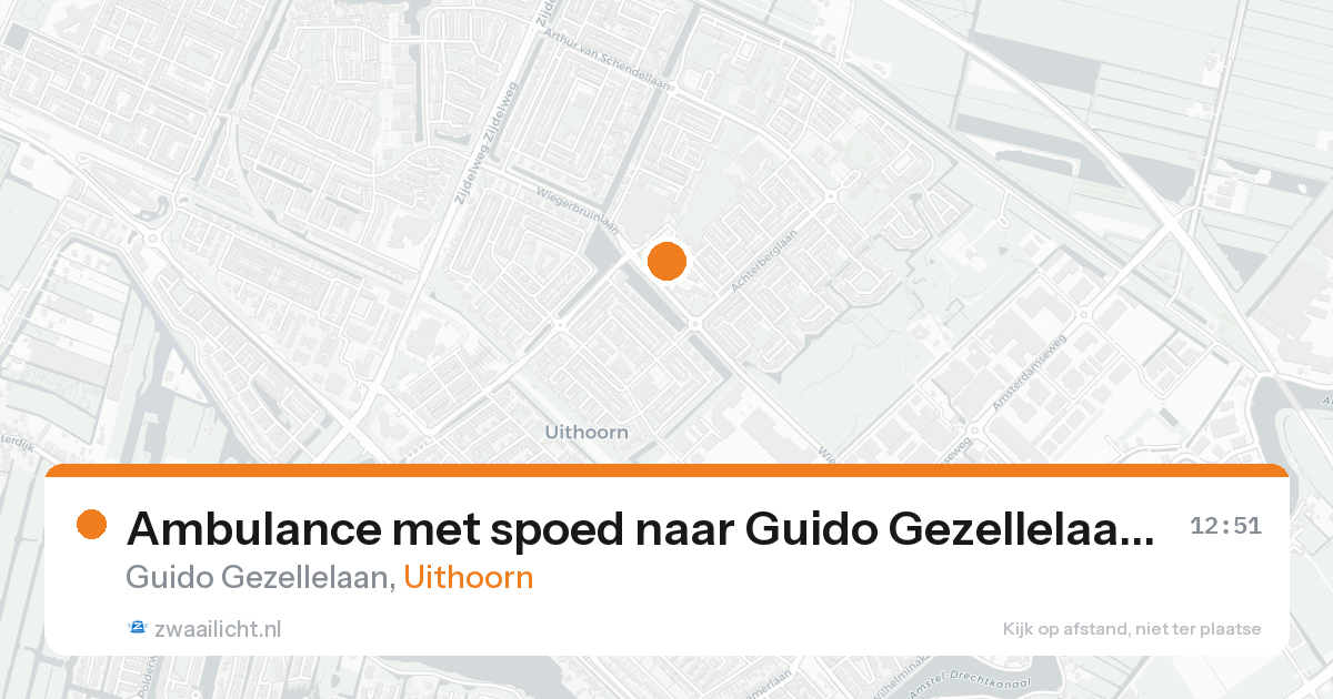 Ambulance met spoed naar Guido Gezellelaan in Uithoorn — 21 aug 2026