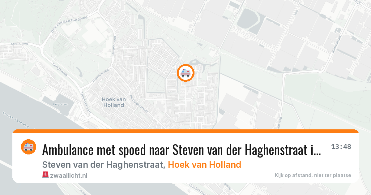Ambulance met spoed naar Steven van der Haghenstraat in Hoek van Holland — 6 jun 2026