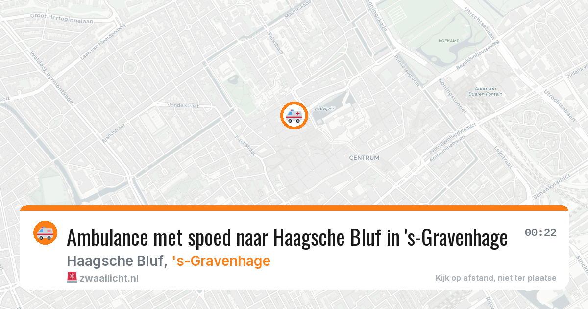 Ambulance met spoed naar Haagsche Bluf in 's-Gravenhage — 16 jul 2026