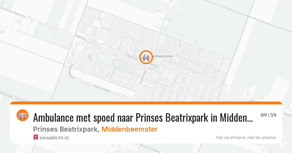 Ambulance met spoed naar Prinses Beatrixpark in Middenbeemster — 20 mrt 2026