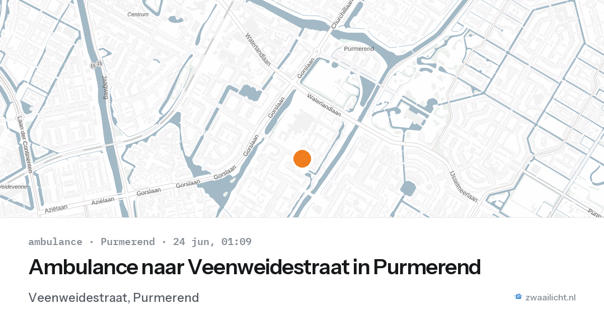 Ambulance naar Veenweidestraat in Purmerend — 23 jun 2026