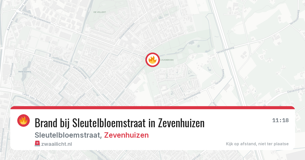 Brand bij Sleutelbloemstraat in Zevenhuizen — 28 jun 2026