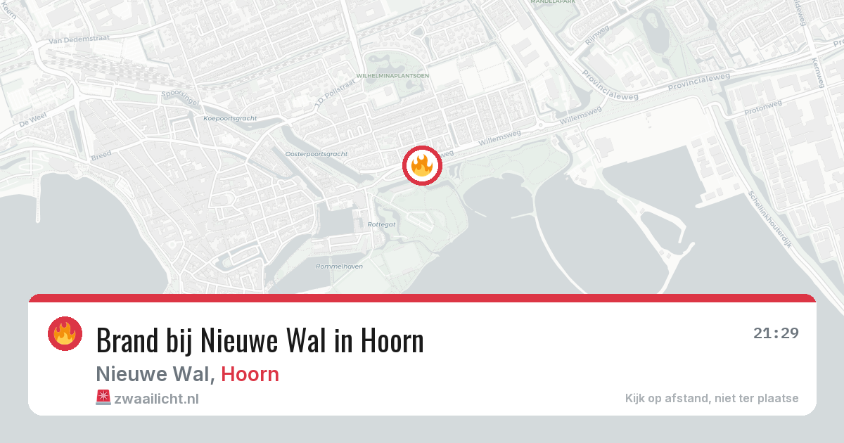 Brand bij Nieuwe Wal in Hoorn — 13 apr 2026