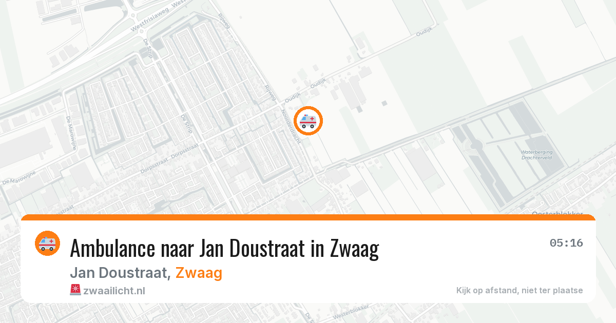 Ambulance naar Jan Doustraat in Zwaag — 5 jul 2026