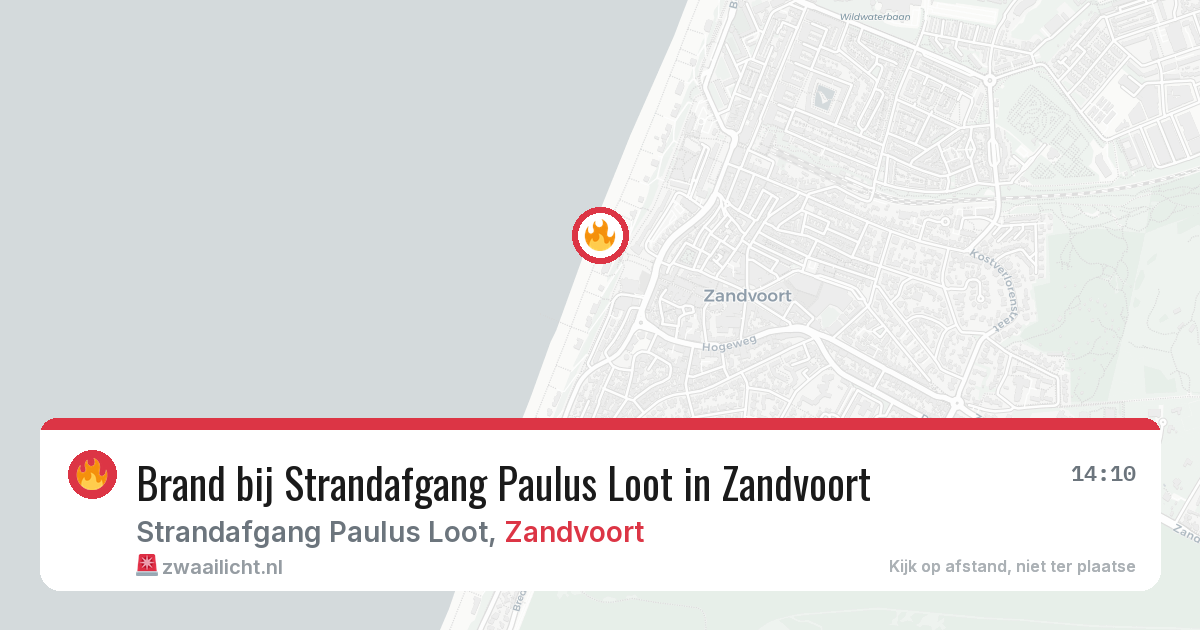 Brand bij Strandafgang Paulus Loot in Zandvoort — 10 mei 2026