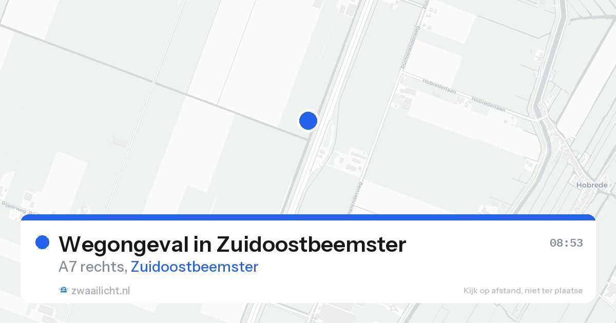 Wegongeval in Zuidoostbeemster — 19 aug 2026