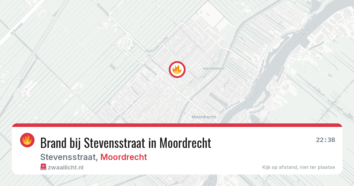 Brand bij Stevensstraat in Moordrecht — 16 mei 2026