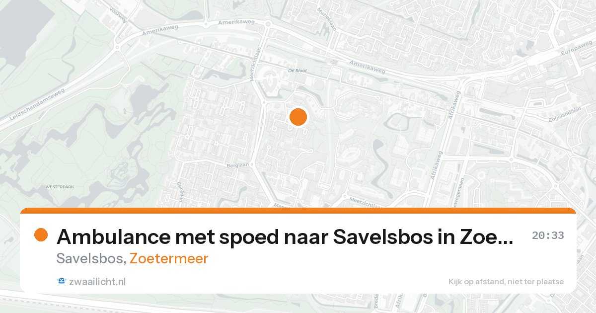 Ambulance met spoed naar Savelsbos in Zoetermeer — 21 aug 2026