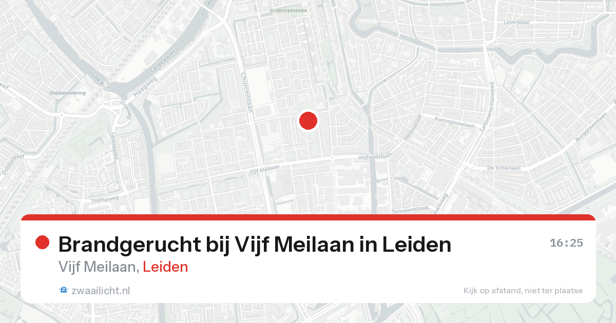 Brandgerucht bij Vijf Meilaan in Leiden — 20 apr 2026