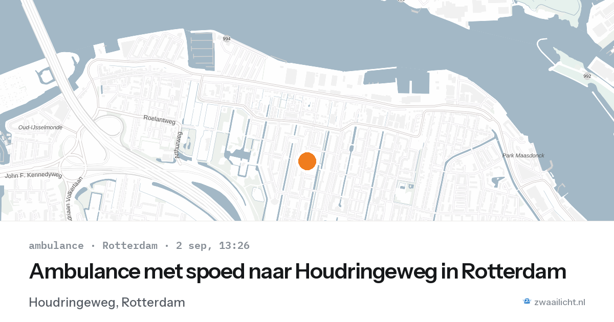 Ambulance met spoed naar Houdringeweg in Rotterdam — 2 sep 2026