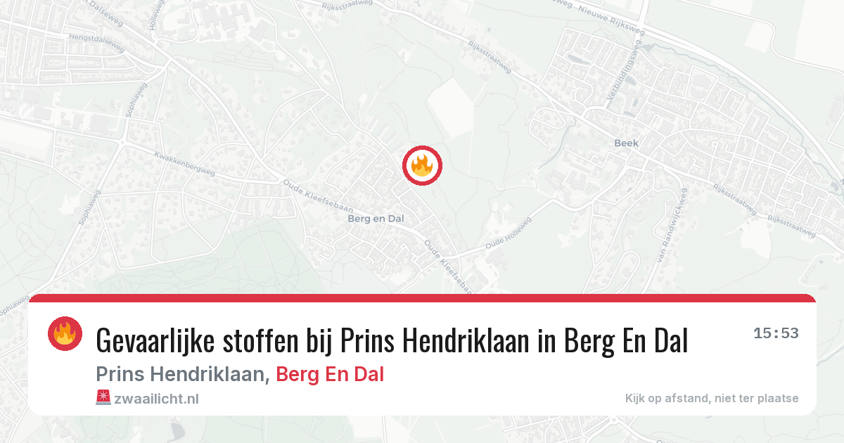 Gevaarlijke stoffen bij Prins Hendriklaan in Berg En Dal — 26 jun 2026