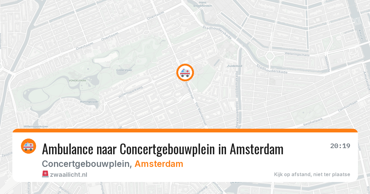 Ambulance naar Concertgebouwplein in Amsterdam — 7 aug 2026