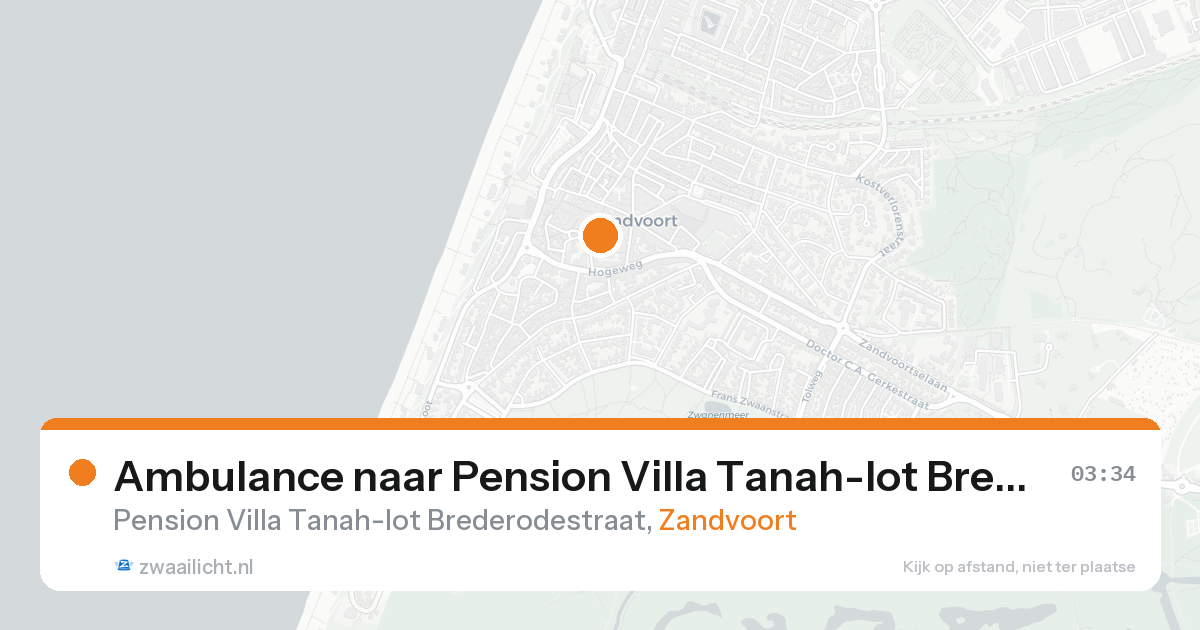 Ambulance naar Pension Villa Tanah-lot Brederodestraat in Zandvoort — 31 jan 2026