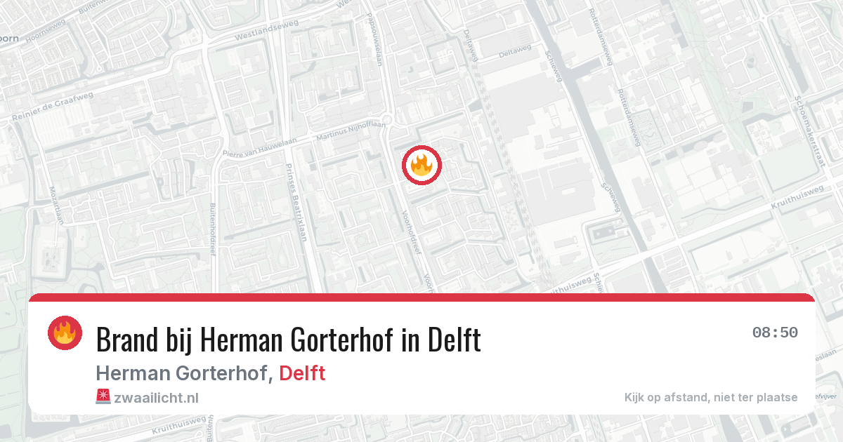 Brand bij Herman Gorterhof in Delft — 16 jun 2026